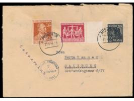 Brief aus Deutschland nach Salzburg, Kontrollrat-Mischfrankatur 50 Pf., Stempel München 21.6.48, Tag der  Währungsreform  in 