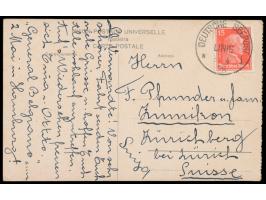 aptierter Stempel  Deutsche Seepost ... Linie * i  ("Bombay-" aptiert) 28.4.28, auf Ansichtskarte von Madeira in die Schweiz,