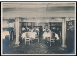 Flaggenstempel  Deutsche Seepost Gjedser - Warnemünde Fh  3.10.29 auf Foto-Ansichtskarte "Salon-Fährschiff Schwerin" mit Däne