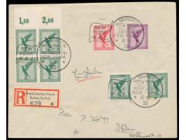 Flaggenstempel Deutsch-Amerikanische Seepost  Hamburg - New York /  (Dampfer)  New York H.A.L.  10.10.30, drei Abschläge auf 