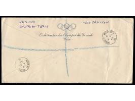 Olympiade London 1948,  Umschlag (21,5 x 10,6 cm) mit rückseitigem Eindruck  "Oesterreichisches Olympisches Comité Wien"  und