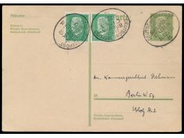 Stempel Deutsche Seepost  Linie Bremen - Cuba a  30.12.30, Dampfer Yorck, drei Abschläge auf Ganzsache 5 Pf. mit Zusatzfranka