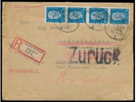 Stempel Deutsche Seepost  Ost-Afrika-Linie k  15.11.31 auf  Einschreibbrief  mit 4 x 25 Pf. Hindenburg nach Braunschweig,  R-