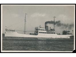 Foto-Ansichtskarte  "Dampfer Strassburg"  mit 6 Pf. Hindenburg nach Wuppertal, Maschinenstempel  Stettin 1  8.6.36 und alter 