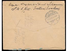 20 Pfg. Krone/Adler auf Brief mit Stempel  MSP No. 37  31.11.97, Absender Kapitänleutnant (Schau ...) SMS Nixe Freetown (Sier