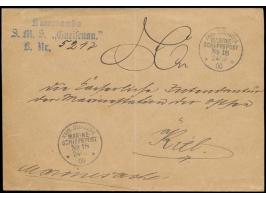 Stempel MSP No. 18 24.11.00, S.M.S. Gneisenau während der Ausbildungsreise ins Mittelmeer (letzte Fahrt) in Malaga, dort gest
