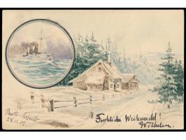 Venezuela-Blockade, &nbsp;Vorlaufzeit: 2 x Stempel &nbsp;MSP No. 10 &nbsp;28.11.02, &nbsp;S.M.S. Gazelle, &nbsp;Ganzsache 5 P