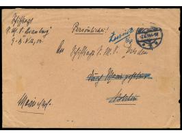 Dienstbrief "Marinesache" mit Stempel  Wilhelmshaven  2.8.14, rückseitig Briefstempel Kaiserliche Marine / S.M.S Strassburg, 