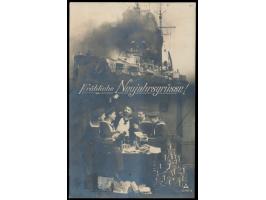 Briefstempel Kaiserliche Marine /  S. M. Torpedoboot T. 84  als alleiniger Aufgabestempel auf Feldpost-Ansichtskarte nach Kas