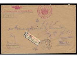 Stempel  K. u. k. Feldpostamt 110  6.9.16 auf Dienst-R-Brief nach Wilna, Absenderstempel und Dienstsiegel "K. k. Landwehrulan