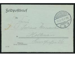 Feldpost-Kartenbrief mit Stempel  Eckernförde  17.8.15 nach Holtenau, handschriftliche Absenderangabe "Obstmt. Wandschneider,