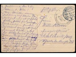 Stempel  Warschau  9.12.15 und Dienstsiegel  Kommando Weichselflottille  auf Ansichtskarte nach Scherlebeck, geschrieben in J