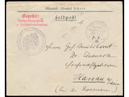 Stempel  MSP No. 122  7.7.16 (Datum handschriftlich), Kommando der Hochsee-Streitkräfte auf S.M.S. Kaiser Wilhelm II., auf Br