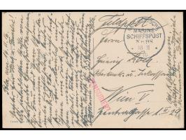 Stempel  MSP Nr. 98  18.11.16,  Marine-Spezialkommando Pola,  ungewöhnlich klarer Abschlag dieses Stempels auf Ansichtskarte 