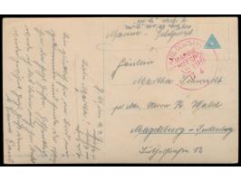Stempel  MSP No. 199  17.4.17, 3. Torpedoboots-Halbflottille,  rote Stempelfarbe,  Ansichtskarte nach Magdeburg, handschriftl
