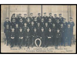 Foto-AK " Besatzung von S. M. U 21  ..." mit Stempel  Emden (Ostfriesland)  19.4.17 nach Westerholt, geschrieben von einem  B