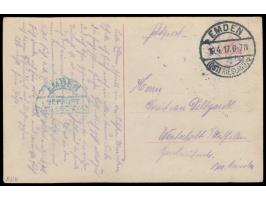 Foto-AK " Besatzung von S. M. U 21  ..." mit Stempel  Emden (Ostfriesland)  19.4.17 nach Westerholt, geschrieben von einem  B