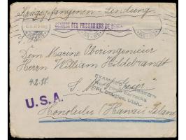 Brief mit Absender aus Kiel an den Marine-Oberingenieur William Hildebrandt von  S.M.S. Geier in Honolulu,  vermittelt durch 