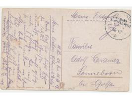 undeutlicher Stempel  MSP No. 64  16.12.17,   Unterseebootsstation Cattaro,  auf Ansichtskarte nach Sonneborn, handschriftlic