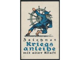 Werbekarte "Kriegsanleihe" mit Briefstempel  Kaiserliche Marine IV. Unterseebootsflottille  als alleiniger Aufgabestempel, ha