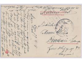 Postkarte mit handschriftlicher Absenderangabe"...  S. M. UC 74  ...", befördert über die österreichische Post nach Lindau, S