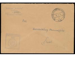 Stempel  Deutsche Kriegsmarine-Schiffspost Nr. 62  29.9.36 auf Dienstbrief "Frei durch Ablösung Reich", Absenderstempel und B