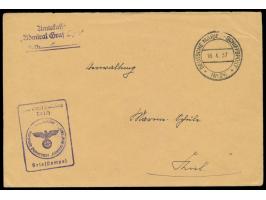 Stempel  Deutsche Kriegsmarine Nr. 26  10.4.37 auf Dienstbrief "Frei durch Ablösung Reich" nach Kiel, Absenderstempel und Bri