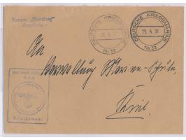 Stempel  Deutsche Kriegsmarine Nr. 33  23.6.37 auf Dienstbrief "Frei durch Ablösung Reich" nach Kiel, Absenderstempel und Bri