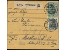 2. Ausgabe 1,25 M. als Aufbrauchsverwendung und 75 Pf. (ohne Aufdruck) auf  Paketkarte  mit Stempel  Großlemkendorf (Kr. Alle