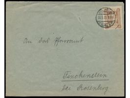 Einzelfrankatur 40 Pf. auf Brief mit Stempel  Deutsch-Eylau 1  28.5.20 innerhalb des Abstimmungsgebietes nach Finckenstein be