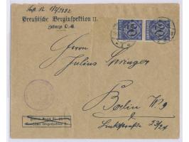 2 x  Dienstmarke  20 Pf. mit C.G.H.S.-Aufdruck (eine Marke kleiner Eckfehler) mit Stempel  Zaborze 1 a  18.10.20 nach Berlin,