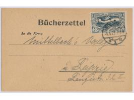 Einzelfrankatur 50 Pf. auf  Bücherzettel,  Stempel  Gleiwitz 1 m  5.5.22, nach Leipzig, portorichtig, Bedarf
