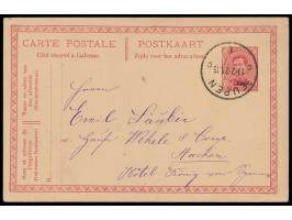 Eupen,  Ganzsache 10 C. mit Stempel Eupen 11.2.21 nach Aachen, Bedarf
