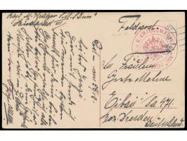 Donau-Flottille,  Feldpostkarte aus  Budapest  vom 28.12.(1915) nach Eibau, rotes Dienstsiegel  K. u. k. Kriegsmarine S. M. S