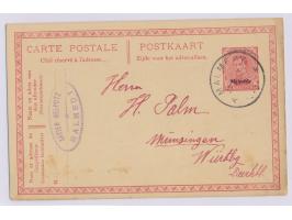 Malmedy,  Ganzsache 10 C. mit Stempel Malmedy 23.9.20 nach Münsingen, unten kleine Flecke, Bedarf
