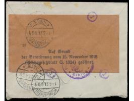 2 x 60 Pf. auf 75 Pf. auf Einschreibbrief mit Stempel Kalthof (Freistadt Danzig) 30.5.21 nach Königsberg, R-Zettel Wernersdor