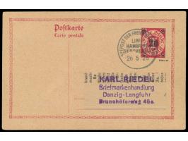 Stempel  Seepost der Freien Stadt Danzig Linie Hamburg - Südamerika  26.5.25,  Dampfer Holm,  auf Ganzsache an Karl Riedel in