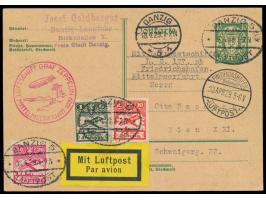 Mittelmeerfahrt LZ 127  23. bis 25.4.1929 mit  Danzig-Zuleitung,  Abwurf Sevilla, Danzig-Ganzsache   10 Pf. mit Zusatzfrankat