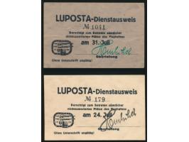 LUPOSTA 1932: &nbsp;zwei &nbsp;Dienstausweise &nbsp;für die Berechtigung zum Betreten sämtlicher nichtnummerierter Plätze des