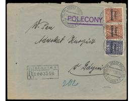 Polnische Post, &nbsp;5 Gr. und 2 x 25 Gr. auf &nbsp;Einschreibbrief &nbsp;mit Stempel &nbsp;Gdansk 1 &nbsp;10.12.30, R-Numme
