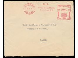 Polnische Post: Absenderfreistempel Gdansk FA-084 25.9.36 " The British and Polish Trade Bank A.G." , Wertangabe 025 Gr., Bri