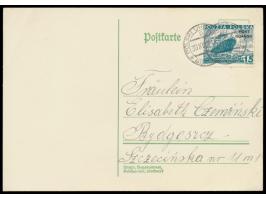 Polnische Post,  Einzelfrankatur 15 Gr (eine Zahnspitze mit kleinem Stockpunkt) auf Postkarte mit Stempel Gdansk 1 30.11.38 n