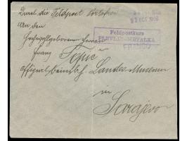 Bosnien-Herzegowina,  Sandschak von Novi Pazar: Feldpostbrief nach Sarajevo, violetter Rahmenstempel  Feldpostkurs / Plevlje 