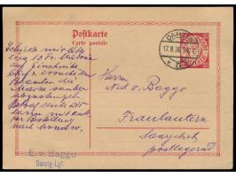 Auslandsganzsache 20 Pf.  mit Stempel Danzig 5 17.8.26 nach Traulautern / Saargebiet, Auslandstarif seit 1.4.1920, portoricht