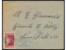 10 H. auf Brief mit Stempel K. und k. Milit. Post Bos. Gradiska 8.7.10 und violettem R3  K. u. k. Militärpost / Ablage / Wind