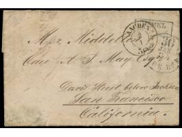 Faltbrief mit komplettem dreiseitigem Inhalt, geschrieben in  Posingen  am 27. Dezember 1857, an einen Deutschen in San Franc