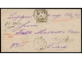 Dt. Reich 5 Gr "kleiner Schild"  (rechts unten kleiner Eckfehler) als Einzelfrankatur auf Wertbrief nach Tilsit, seltener Pre