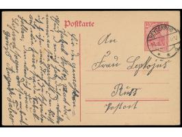 Vorläufer-Ganzsache &nbsp;Dt. Reich 10 Pf. mit Stempel &nbsp;Heydekrug &nbsp;23.2.20 nach Russ, unterfrankiert (Porto 15 Pf.)