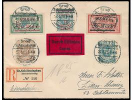 Auslands-Eilboten-Einschreibbrief in die Schweiz, Mischfrankatur 1050 M., seltener Stempel  Groß Schilleningken / Memelgebiet