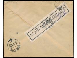 2 x &nbsp;Litauen &nbsp;60 C. auf &nbsp;Einschreibbrief &nbsp;mit Stempel &nbsp;Klaipeda &nbsp;18.1.38 nach Deutschland, schw